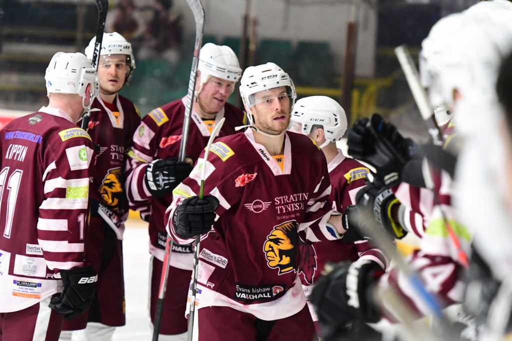 Ben Campbell celebrates his first goal with the bench