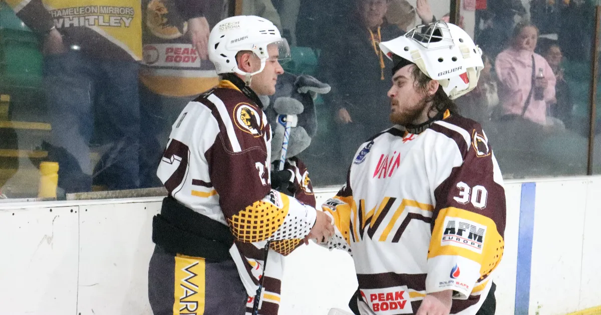 Man of the Match Jamie Ord congratulates shut out hero Thomas Brown