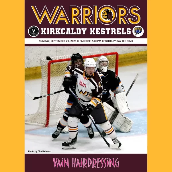 Match programme cover - Kirkcaldy Kestrels, 21 September 2025