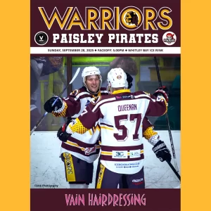 Match programme cover - Paisley Pirates, 28 September 2025