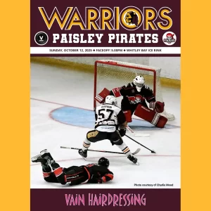 Match programme cover - Paisley Pirates, 12 October 2025
