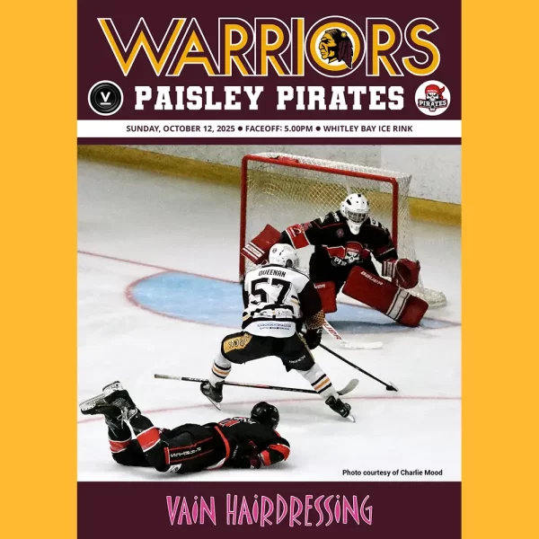 Match programme cover - Paisley Pirates, 12 October 2025