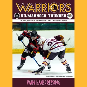 Match programme cover - Kilmarnock Thunder, 25 October 2025