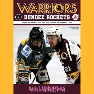 Match programme cover - Dundee Rockets, 9 November 2025