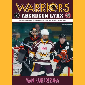 Match programme - Aberdeen Lynx, 23 November 2025