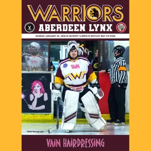 Match programme - Aberdeen Lynx, 25 January 2026