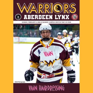 Match programme - Aberdeen Lynx, 8 February 2026