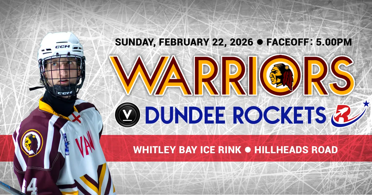 Whitley Warriors vs Dundee Rockets at Whitley Bay Ice Rink. Sunday 22 February 2026