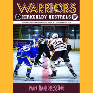 Match programme - Kirkcaldy Kestrels, 14 March 2026