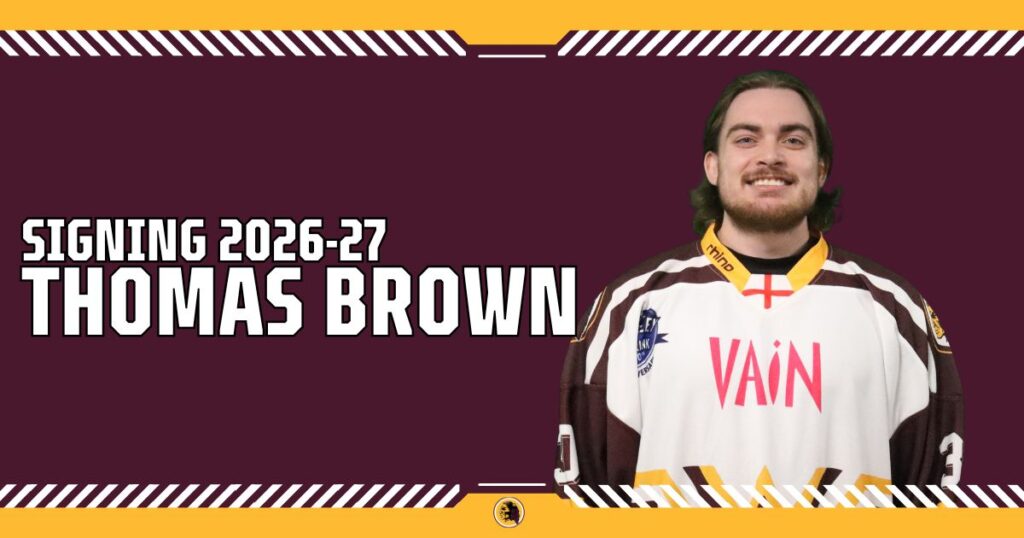 Netminder Thomas Brown re-signs for the upcoming 2026-27 season
