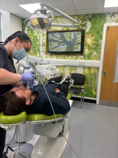 Ben Richards being fitted for a custom gumshield