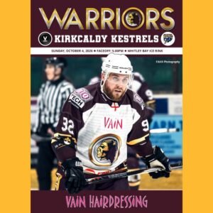 Match programme - Kirkcaldy kestrels, 4 October 2026
